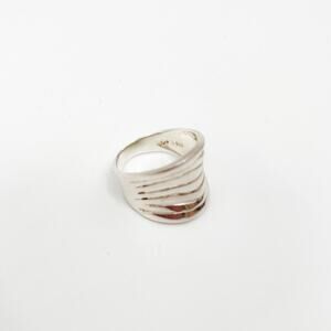 HANDMADE RING Sterling Silver 925 Wavy Cutout Unknown Size Jewelry Boho Casual